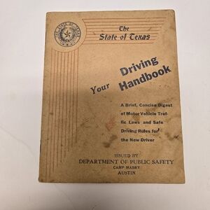 Vintage 1941 State of Texas Dept of Public Safety Driving Handbook Booklet